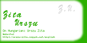 zita urszu business card